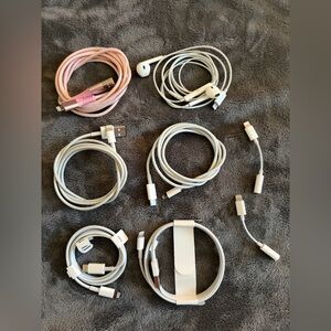 Lot of 8 total Apple lightning cords: 2 brand new!
